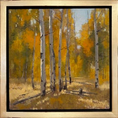 Autumn Arrangement (Aspen grove, autumn colors, shadows, golden grasses)