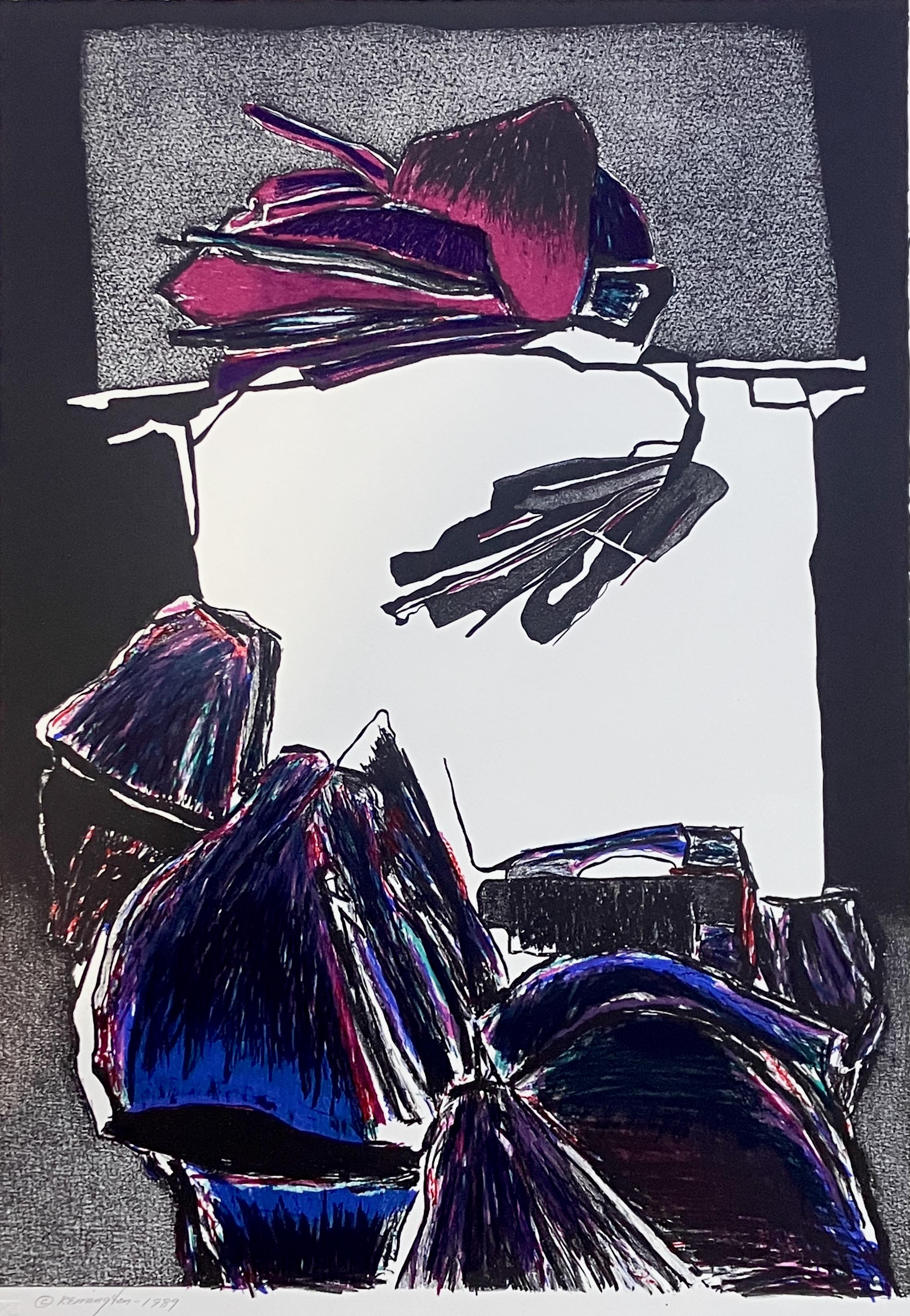 Quadra, Seven Color Lithograph - Print by Deborah Remington