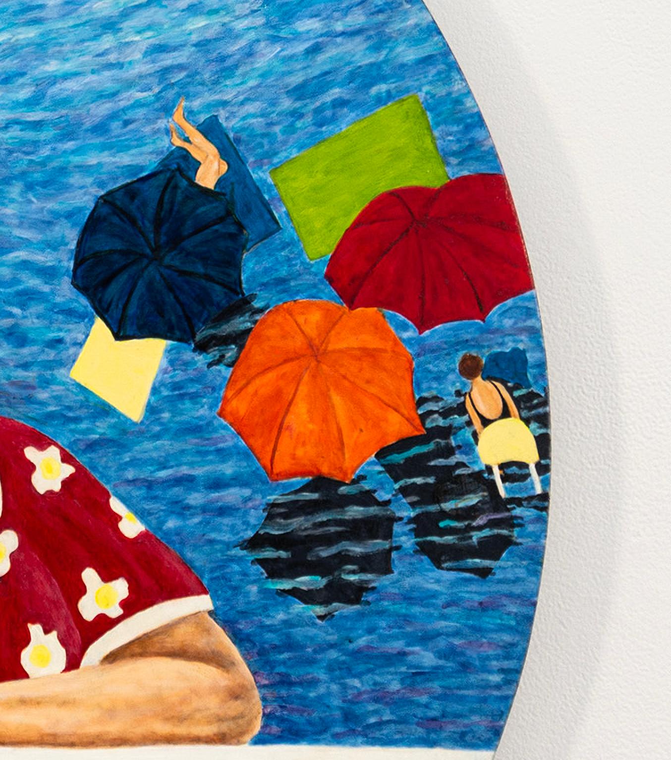 Dicembre a Oahu: Un sogno di vittoria - contemporaneo, figurativo, olio su pannello in vendita 2