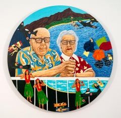 December in Oahu: A Dream of Victory - contemporary, figurative, oil on panel