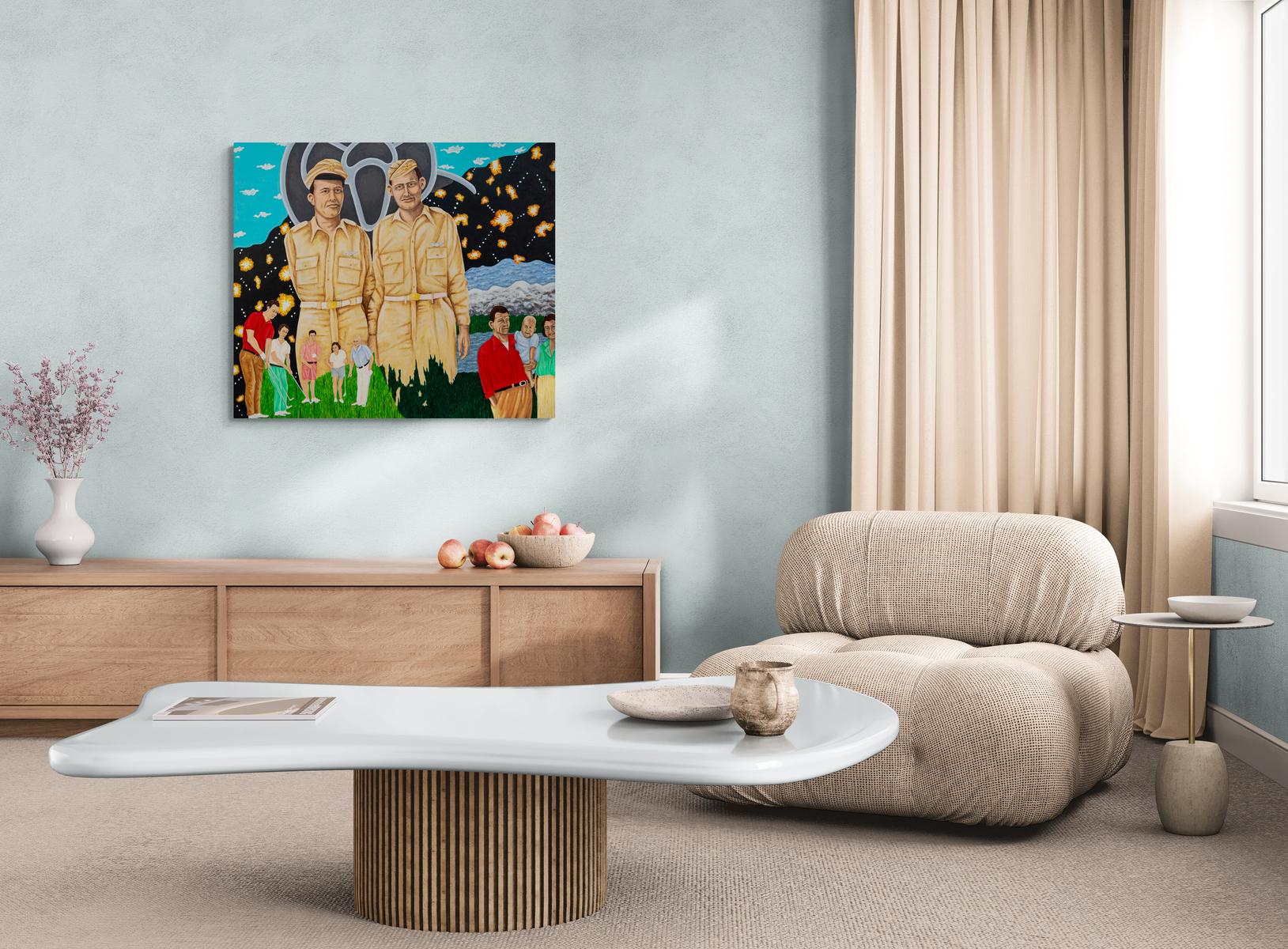 Tiempo de paz (Tokio, para siempre) - contemporáneo, figurativo, óleo sobre panel en venta 6