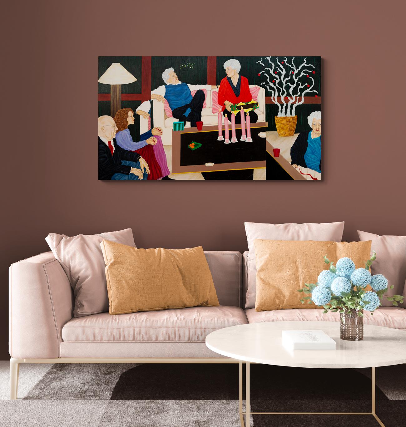 The Nordstrom Box - contemporary, figurative, oil on panel For Sale 5
