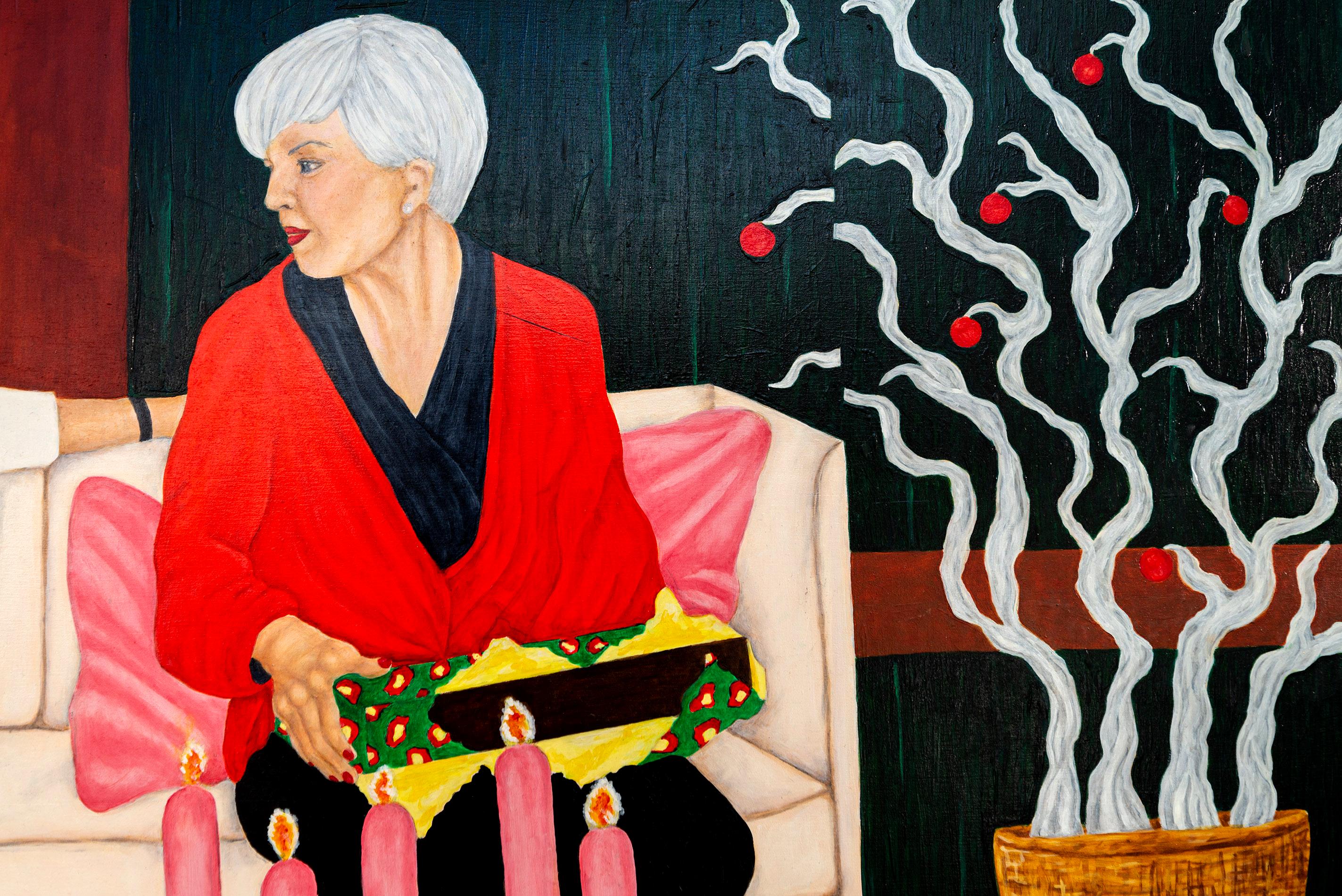 The Nordstrom Box - contemporary, figurative, oil on panel For Sale 1
