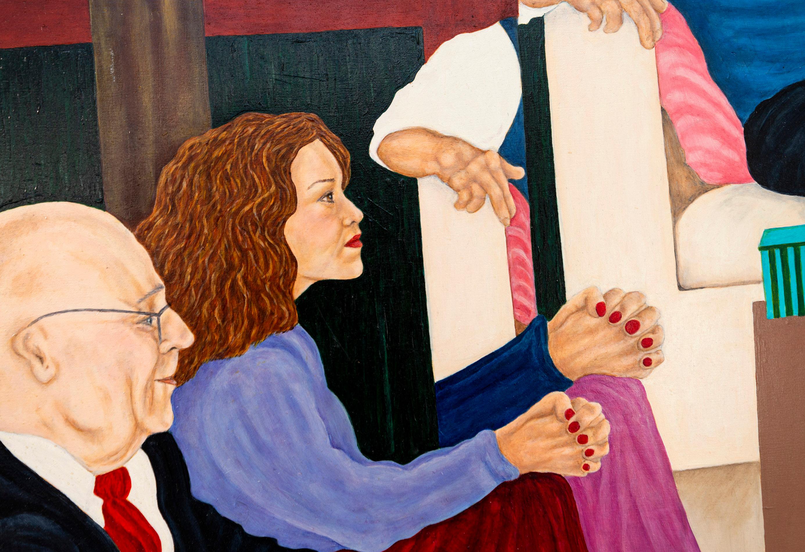 The Nordstrom Box - contemporary, figurative, oil on panel For Sale 2