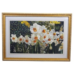 Deborah Rubin „Daffodils“ – Botanisches Stillleben, Aquarell, gerahmt, 50"