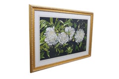 Deborah Rubin „Pfingstrosen“ – Botanisches Blumenstillleben, Aquarell, 50"