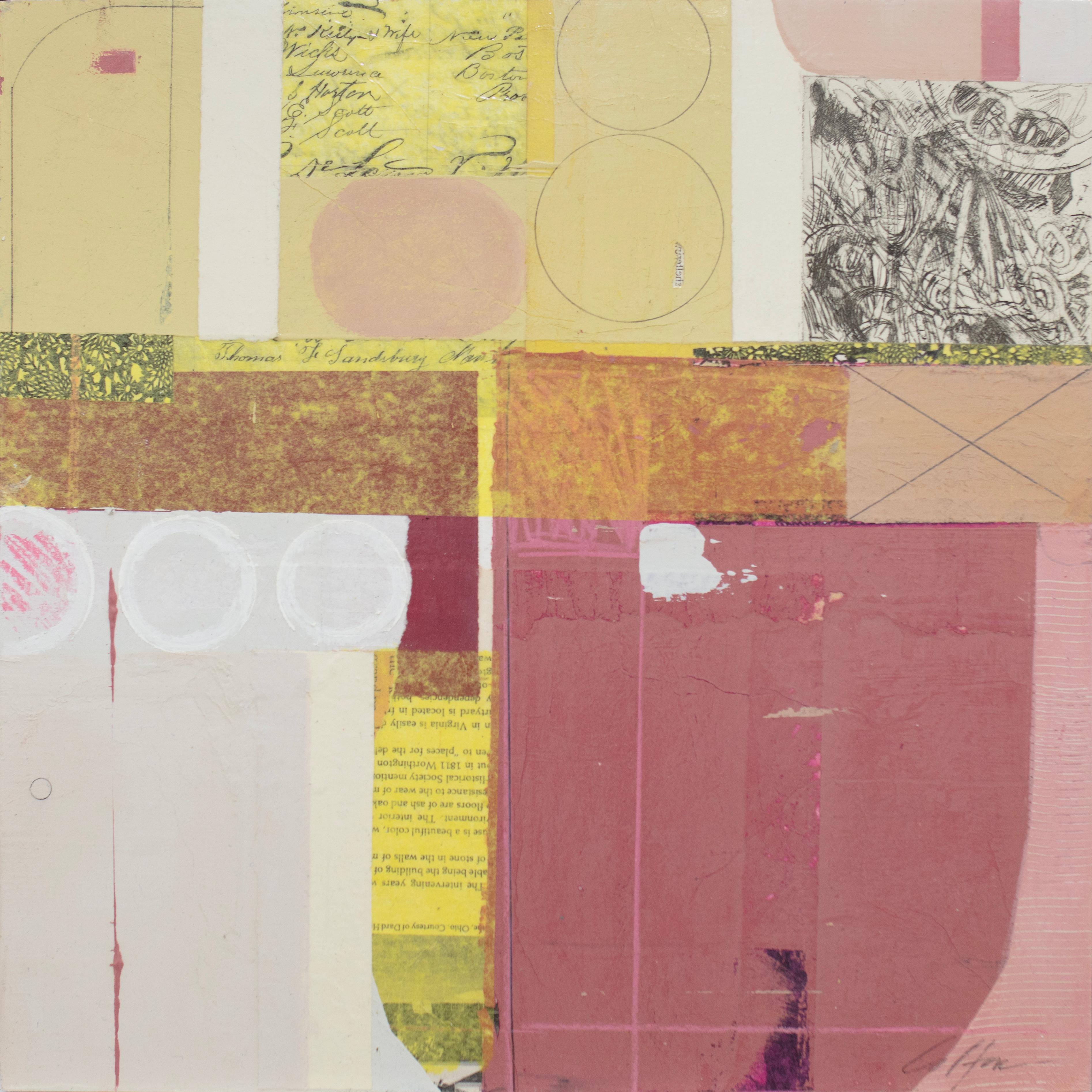 Mixed Media-Collage-Gemälde „Double Bubble“ im Angebot 1