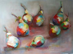 Big A$$ Pears , Abstract  Expressionnisme à l'huile, Poires, Nature morte,