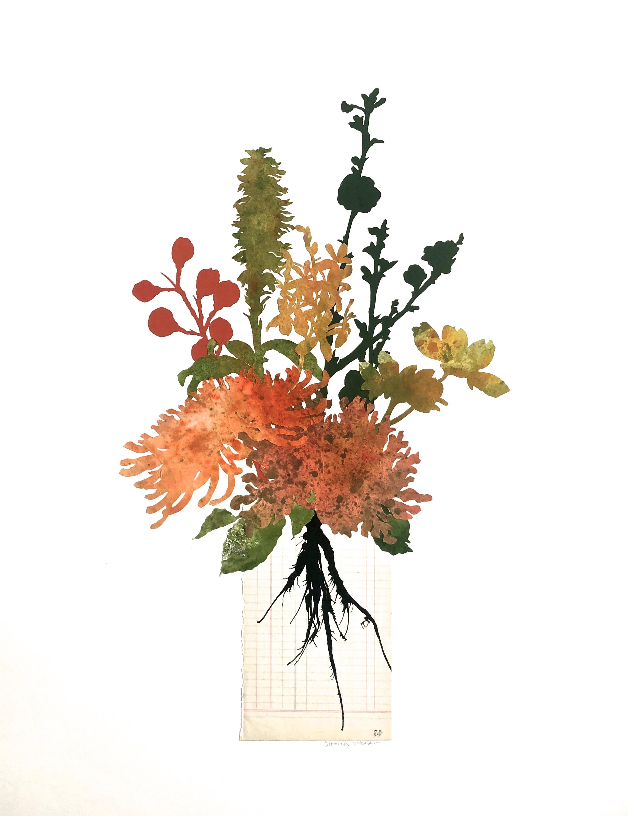 Blooms + Stems LC2023,  Botánico, Collage, Obra sobre papel, Floral, Vintage - Painting Contemporáneo de Deborah Weiss