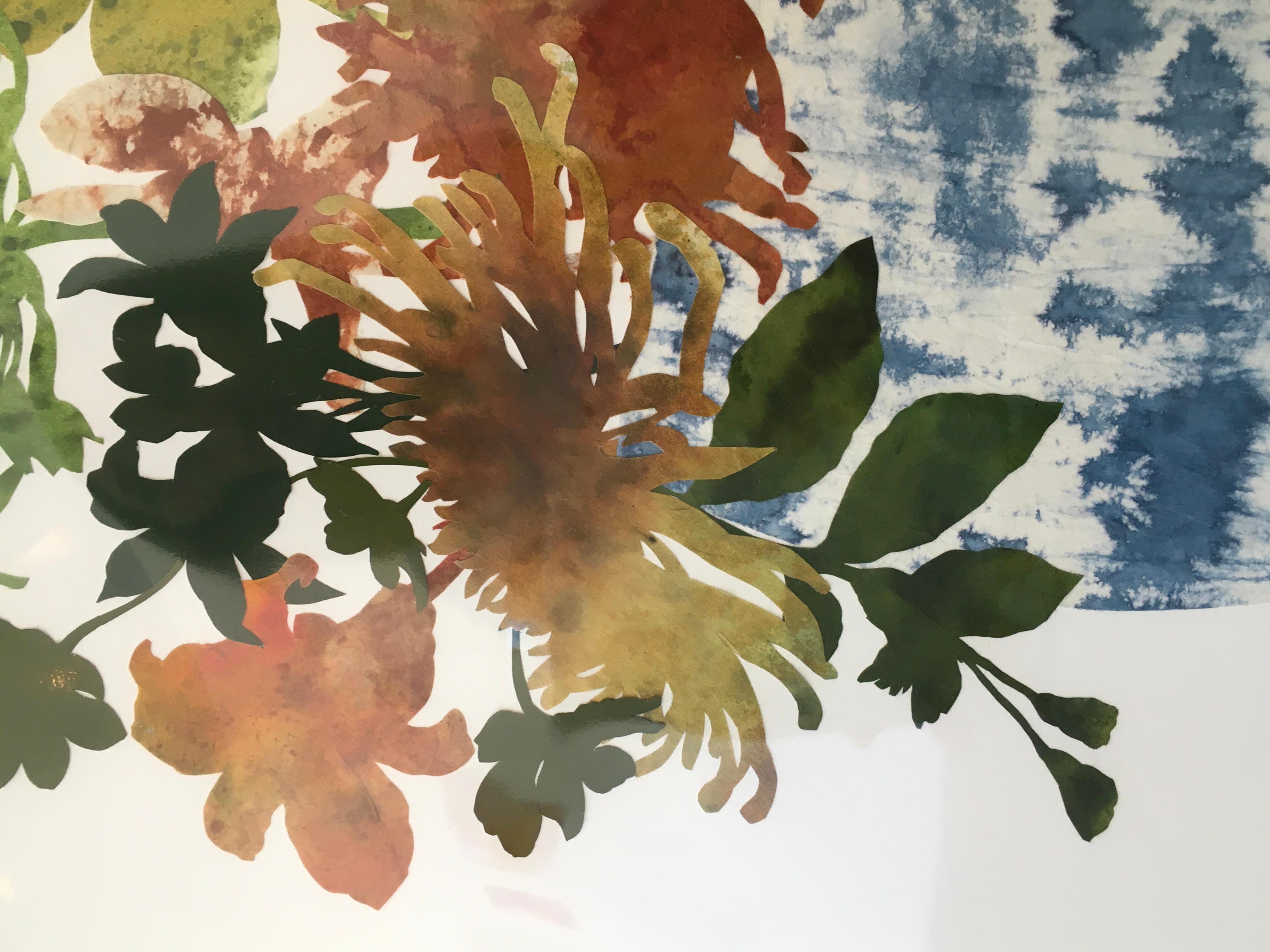 Daylight Blooms No. 25 is a botanical collage artwork created with Hand Cut dyed paper by Deborah Weiss.  The artwork is 30x22.  It is unframed.    It is a one of a kind floral artwork.  Everylasting flowers and a wonderful gift.

This is part of