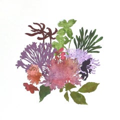 Garden Blooms No. 3,  Botanical Artwork, Collage, Work on Paper, Floral