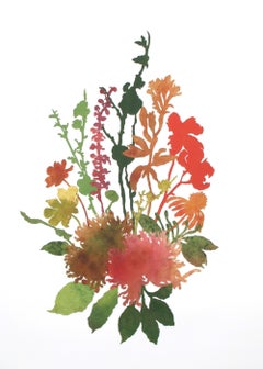 Woodland Blooms No. 1, Botanical, Floral, Flower, HandCut Collage, Work on Paper