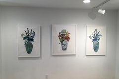 New Blooms + Butterfly No. 2, HandCut Collage, Vintage Stamps, Flower, Butterfly