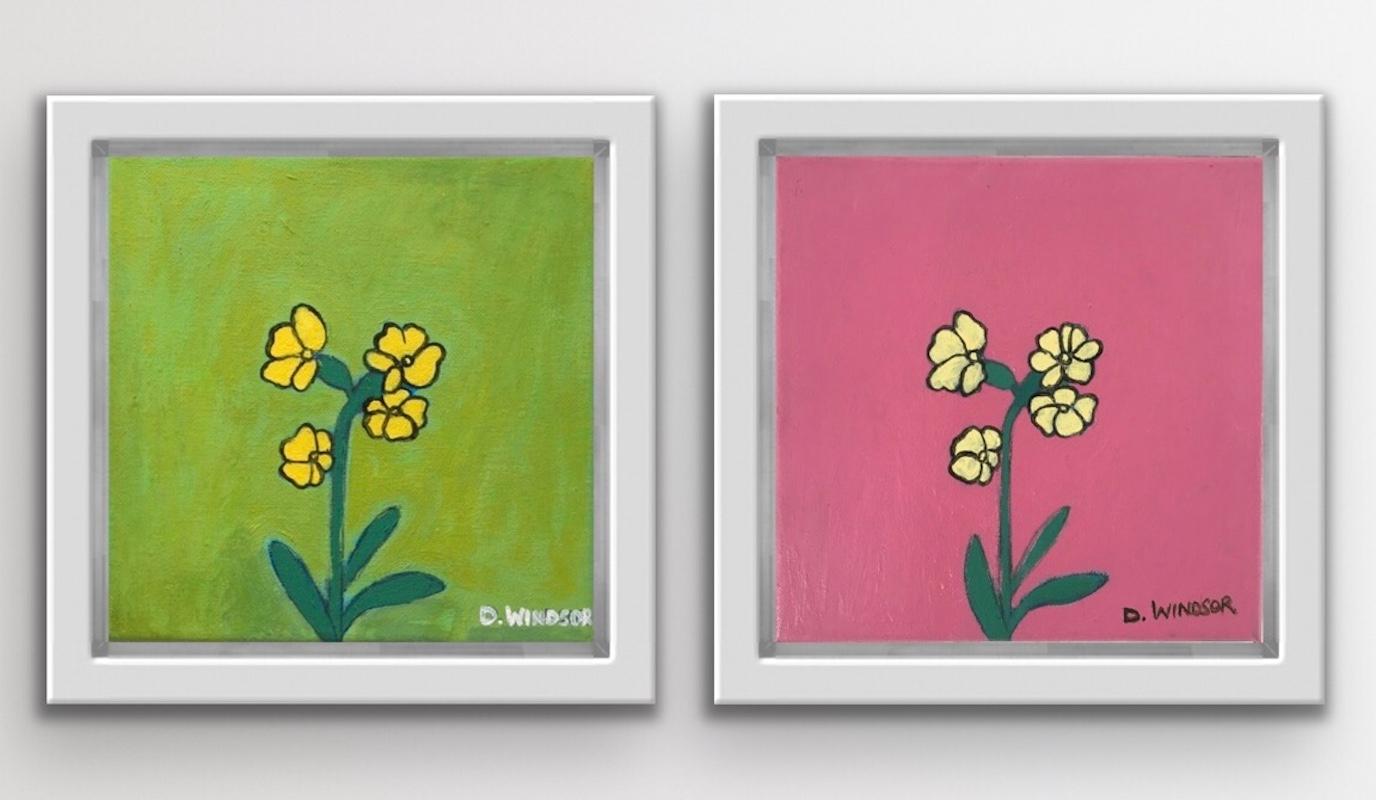 Deborah Windsor  Still-Life Painting - Yellow Flowers II and Yellow Flowers III diptych