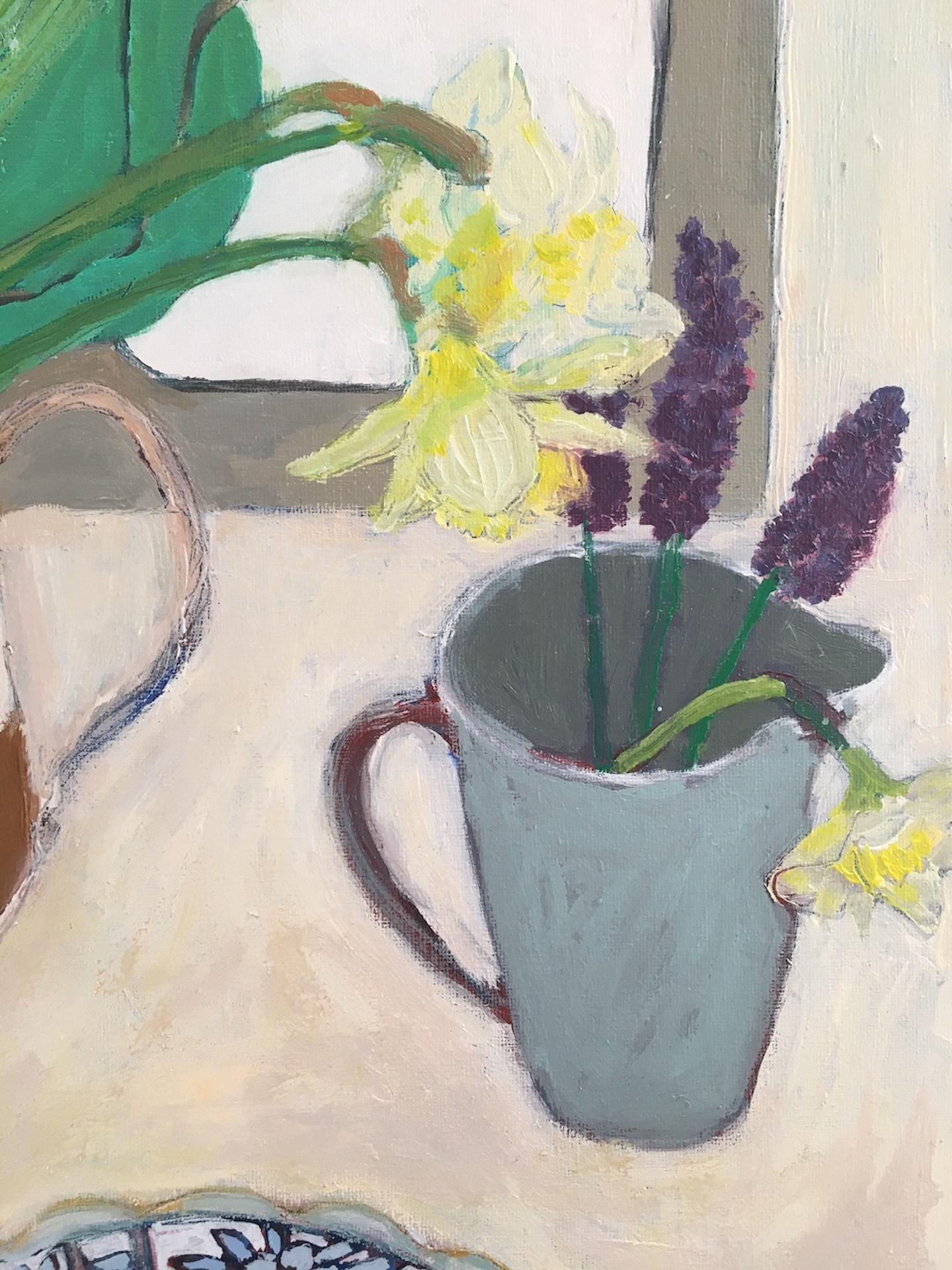 Daffodils, Snowdrops and Grape Hyacith [2020]
Original
Still Life
Oil Paint on Canvas
Complete Size of Unframed Work: H:51 cm x W:41 cm x D:19cm
Sold Unframed
Please note that insitu images are purely an indication of how a piece may