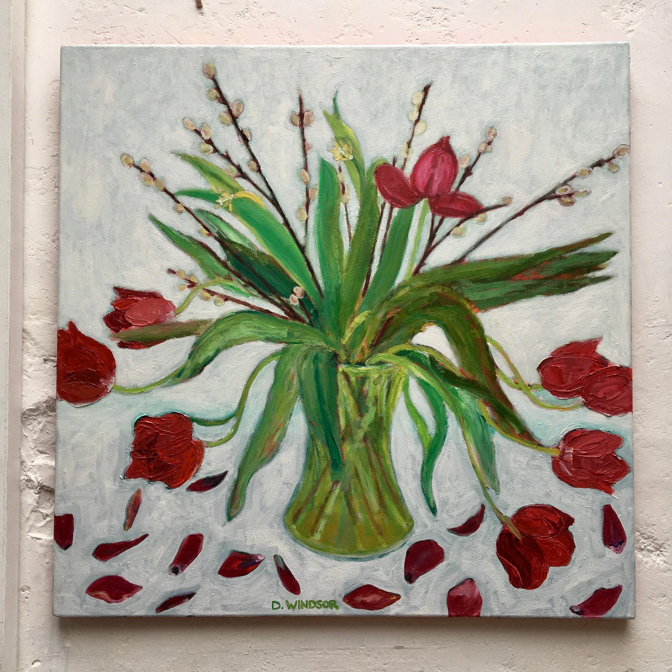 Falling Petals - Impressionist Painting by Deborah Windsor