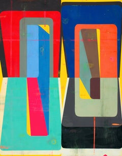 Deborah Zlotsky "Cinc" -- Colorful Abstract Gouache Painting on Paper