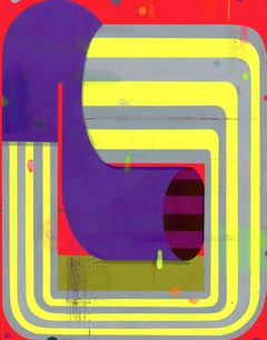 "Geisterlinien 1" 2025 Acryl-Gouache auf Platte