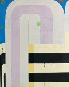 "Ghost lines 3" 2025 acrylic gouache on panel