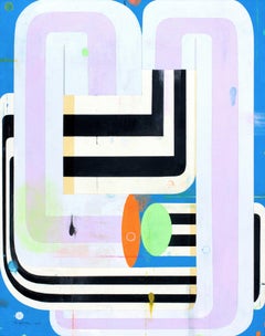 "Ghost lines 3" 2025 acrylic gouache on panel