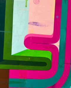 "Ghost lines 4" 2025 acrylic gouache on panel