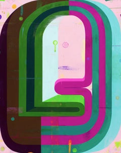 "Lignes fantômes 4" 2025 acrylique gouache sur panneau