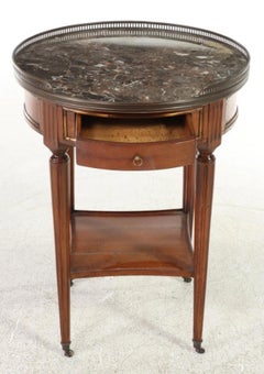 DeBournais, Bouillotte Luis XVI francesa de nogal y mármol.