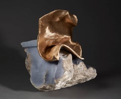 Debra Baxter, I Need a Cape and I Need it Now, 2018, blue alabaster, bronze