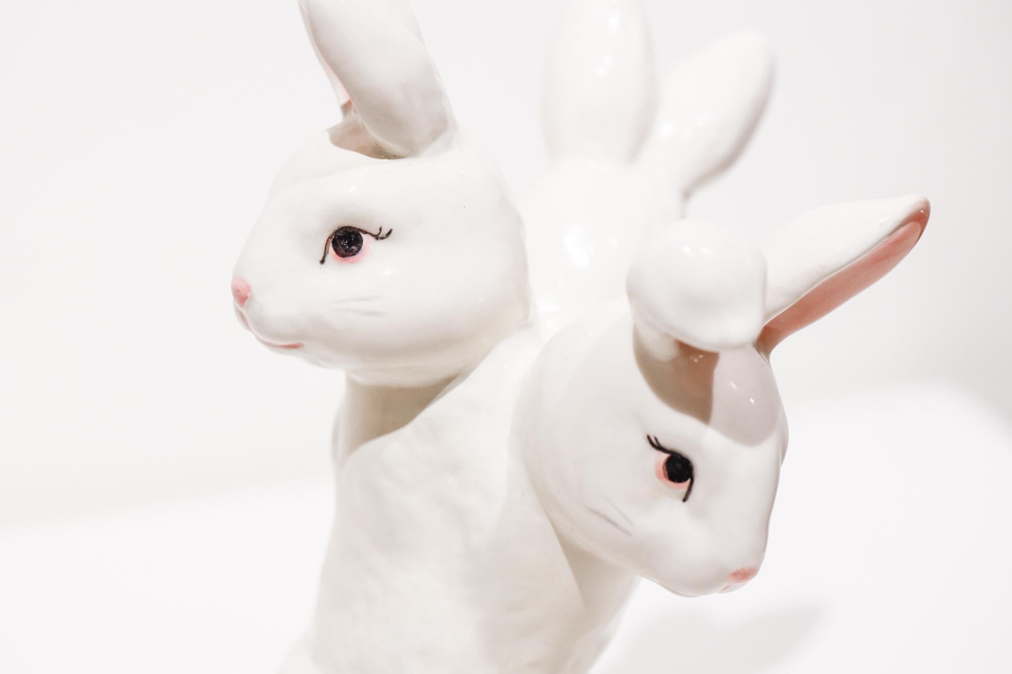 Rabbit Rabbit Rabbit - Sculpture by Debra Broz