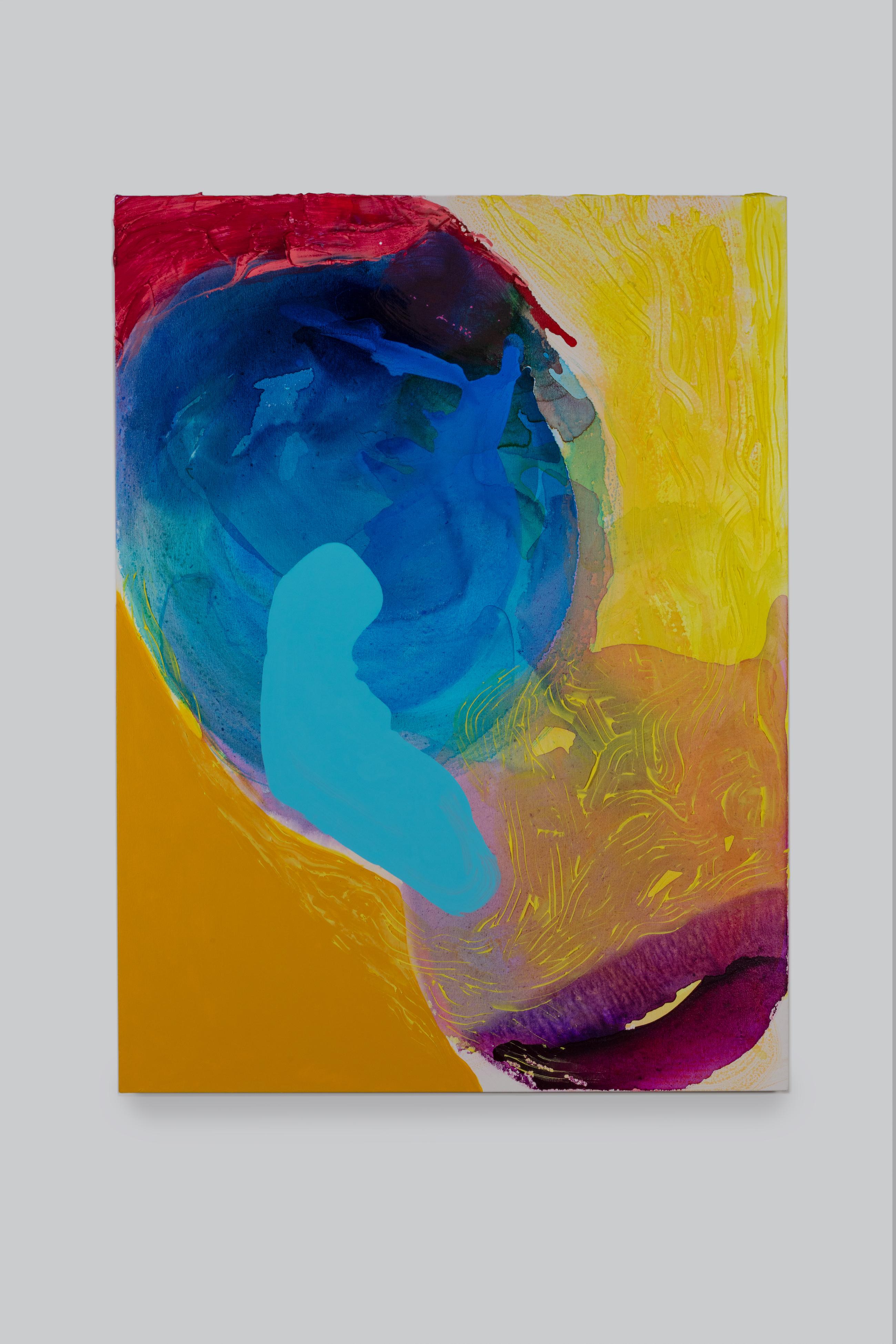 Abstract Painting di Debra Drexler - Seme blu (Pittura astratta contemporanea di grandi dimensioni)