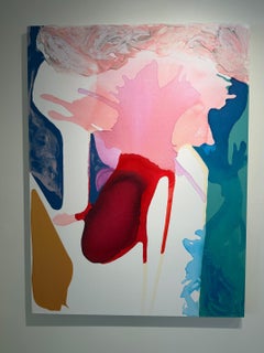 Kinetic Heart Throb (Large Scale Contemporary Abstract Painting) pink, red, blue