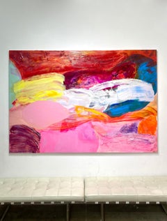 Peinture abstraite contemporaine à grande échelle "Violet Eclipse"