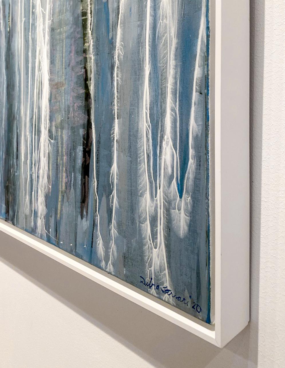 Allure abstraite Peinture sur toile contemporaine - Gris Abstract Painting par Debra Ferrari
