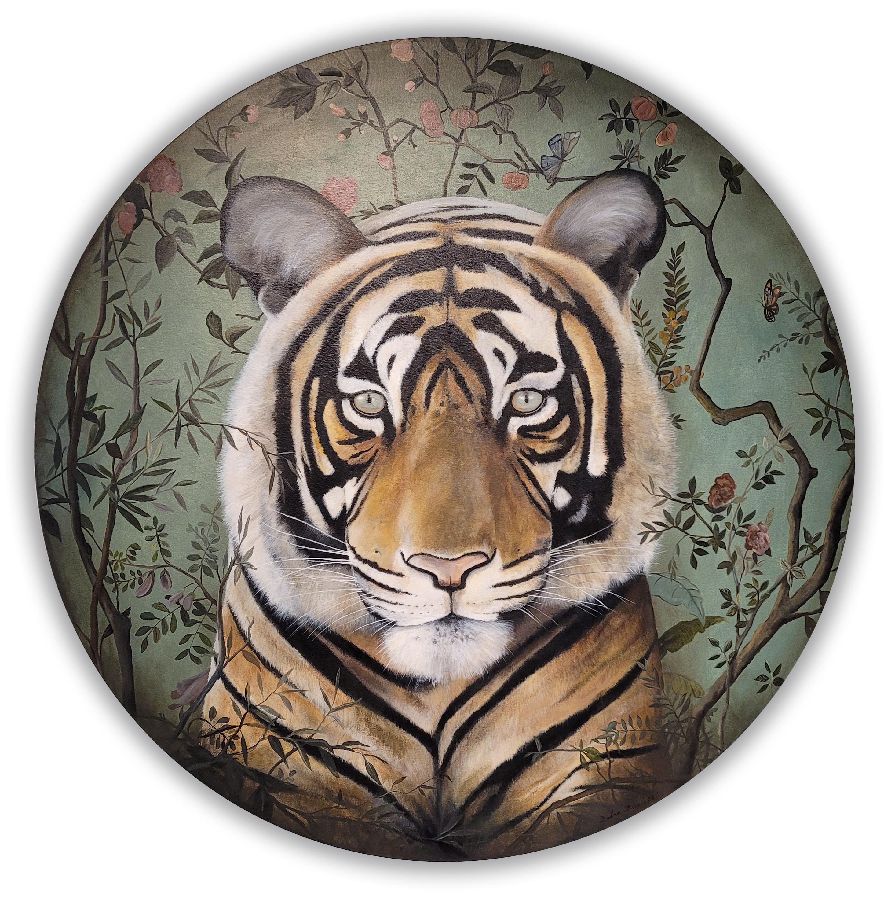 Debra Ferrari Animal Painting - Gucci Tiger Realism Nature Wildlife Painting