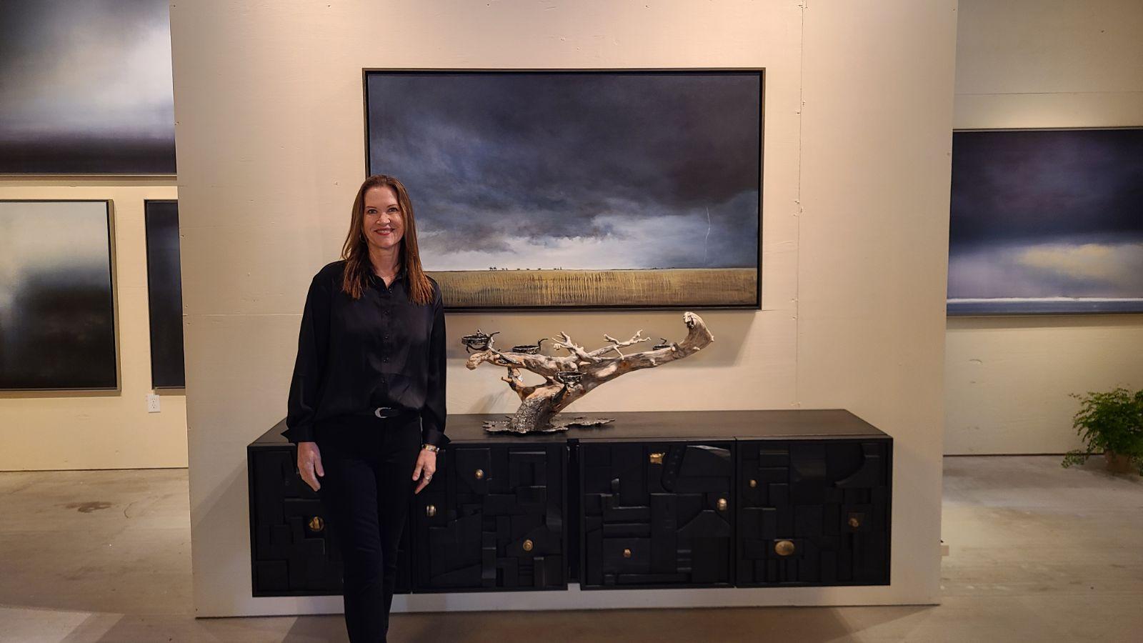 Éclair #29  Peinture sur toile de paysage - Contemporain Painting par Debra Ferrari