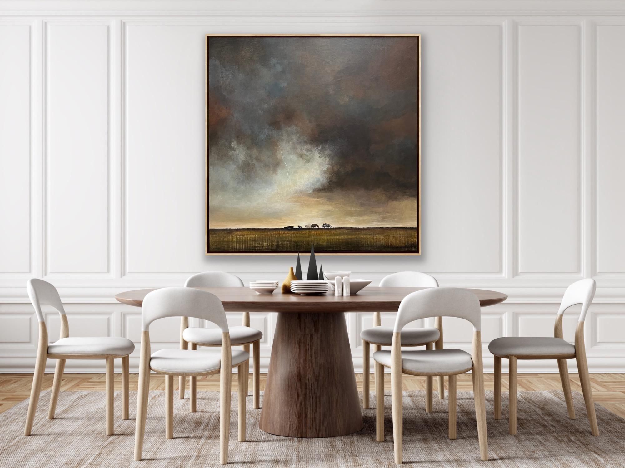 Tempête 9  [Encre d'archives sur papier, 62x62 pouces] - Contemporain Print par Debra Ferrari