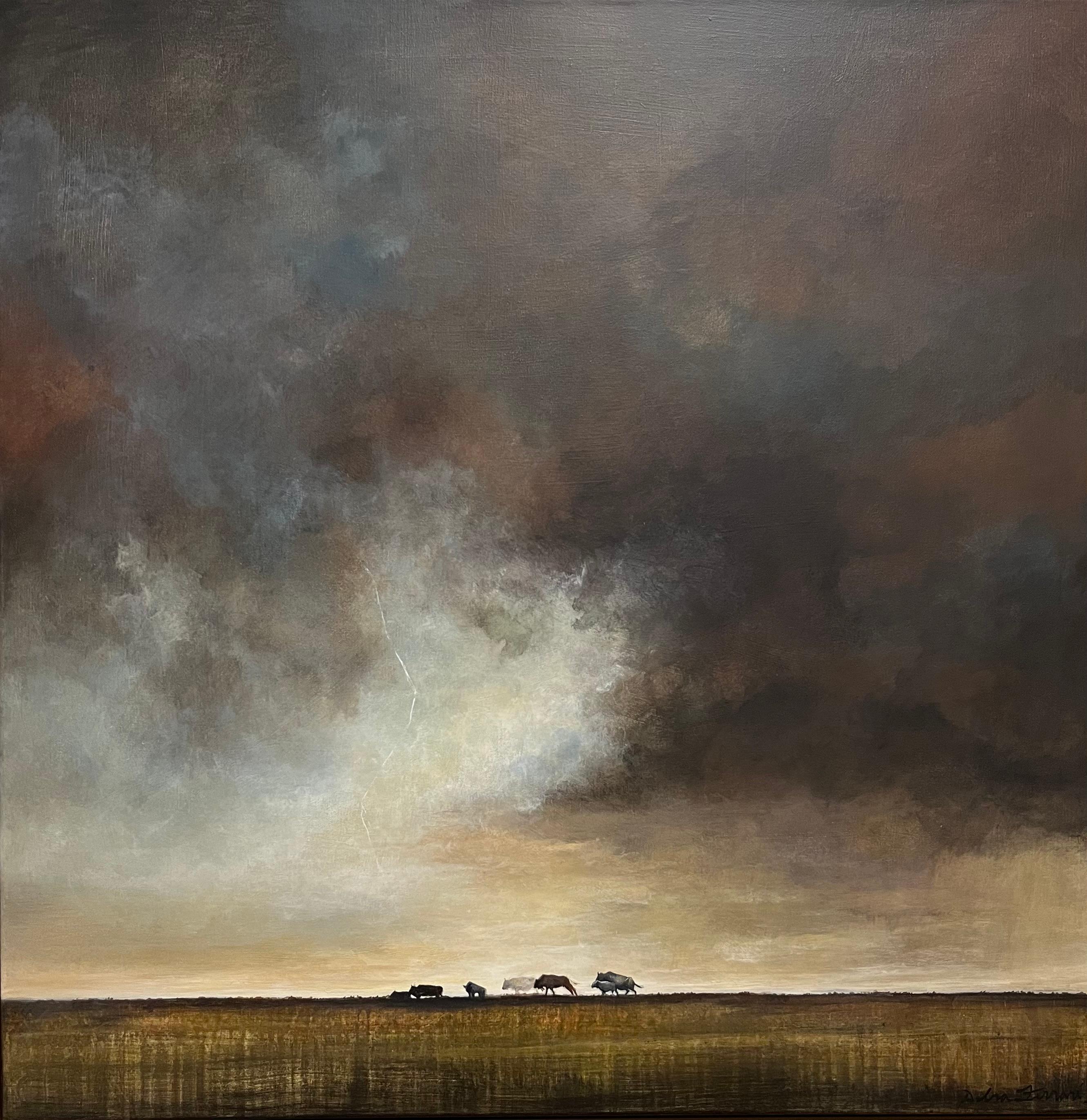 Landscape Print Debra Ferrari - Tempête 9  [Encre d'archives sur papier, 62x62 pouces]