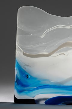 Berg, kilnformed, hand polished glass sculpture by Debra Jurss