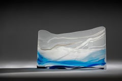Berg, kilnformed, hand polished glass sculpture by Debra Jurss