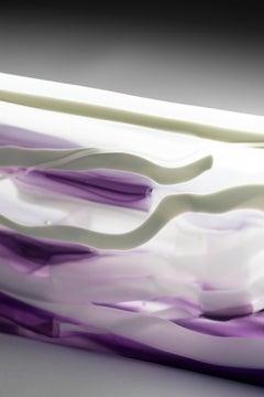 Dense Indigo, hand polished, kilnformed glass sculpture by Debra Jurss