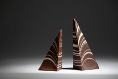 Latheron, sculpture en verre poli à la main, façonnée au four par l'Australie Debra Jursss