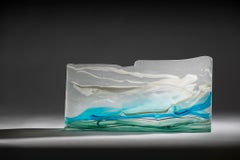Southern Waters, glass sculpture, kilnformed, hand polished by Debra Jurss
