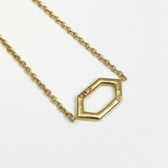 Debra Navarro Diamond and 18 Karat Yellow Gold Hexagon Adjustable Bracelet