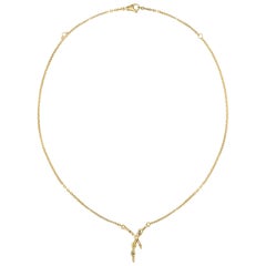 Debra Navarro Diamond and 18 Karat Yellow Gold X Pendant Chain Necklace