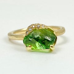 Debra Navarro Natural Chrome Tourmaline Diamond 18 Karat Gold Stack Band Ring