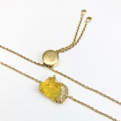 Debra Navarro Yellow Scapolite and Diamond 18K Gold Bolo Bracelet 3.49 Carats