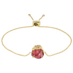 Debra Navarro Pink Tourmaline and Diamond 18 Karat Gold Bolo Bracelet 3.75 Carat