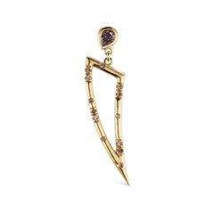 Debra Navarro Diamond and 18 Karat Yellow Gold Dangle Earrings Tusk Triangle