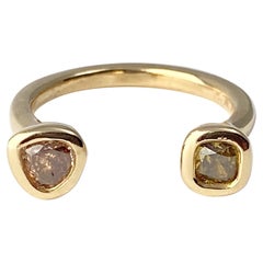 navarro cuffed Debra Navarro Pear and Cushion Diamond 18 Karat Yellow Gold Cuff Band Ring