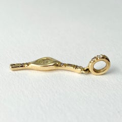 Debra Navarro Diamond and 18 Karat Yellow Gold Pendant Necklace Stiletto Stick